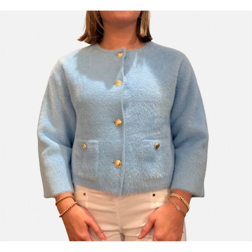 NEW ADROIT ATELIER bronte cardigan sweater in blue